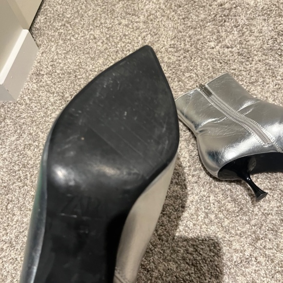 Zara metallic kitten heel ankle boots - Picture 4 of 5